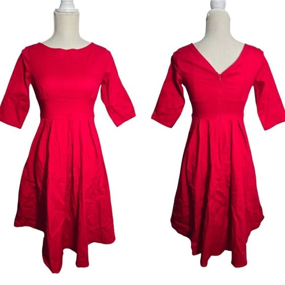 Roosey Women’s Retro Vintage Cocktail Party Swing Dress half sleeve sz S - Picture 1 of 10